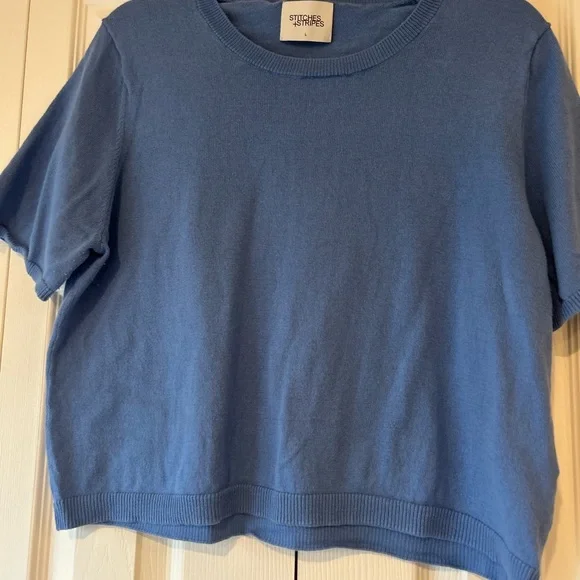 Stitches + Stripes short sleeve crew neck - Picture 1 of 5